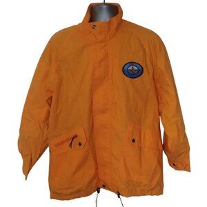 Vintage‎ Newport Blue Nautical Rain Windbreaker Jacket Mens M Yellow Zip Y2K